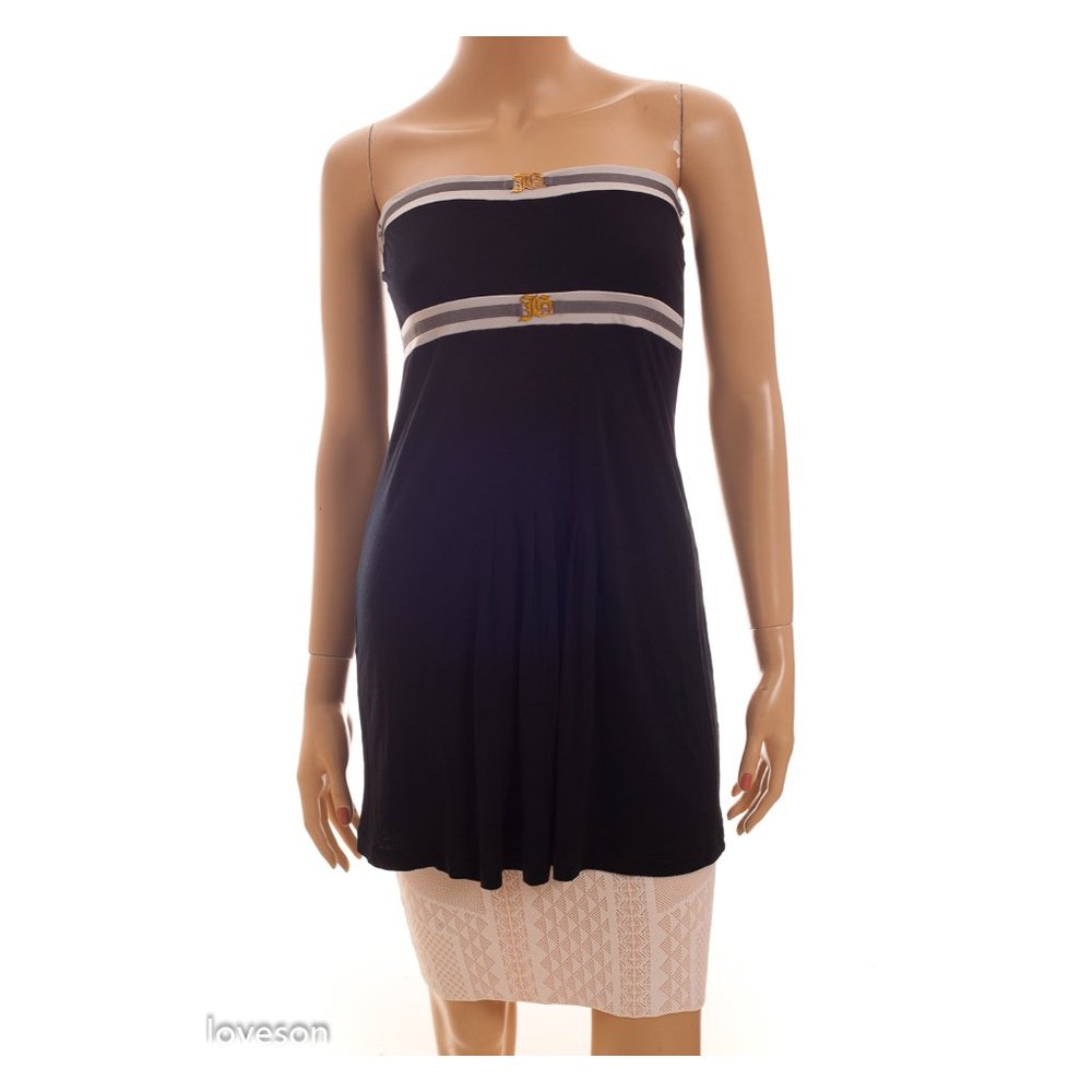 SOLD! JOHN GALLIANO Black Pleated Strapless Top - Picture 2 of 9